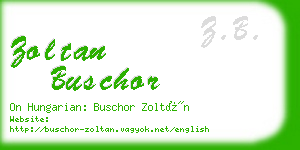 zoltan buschor business card